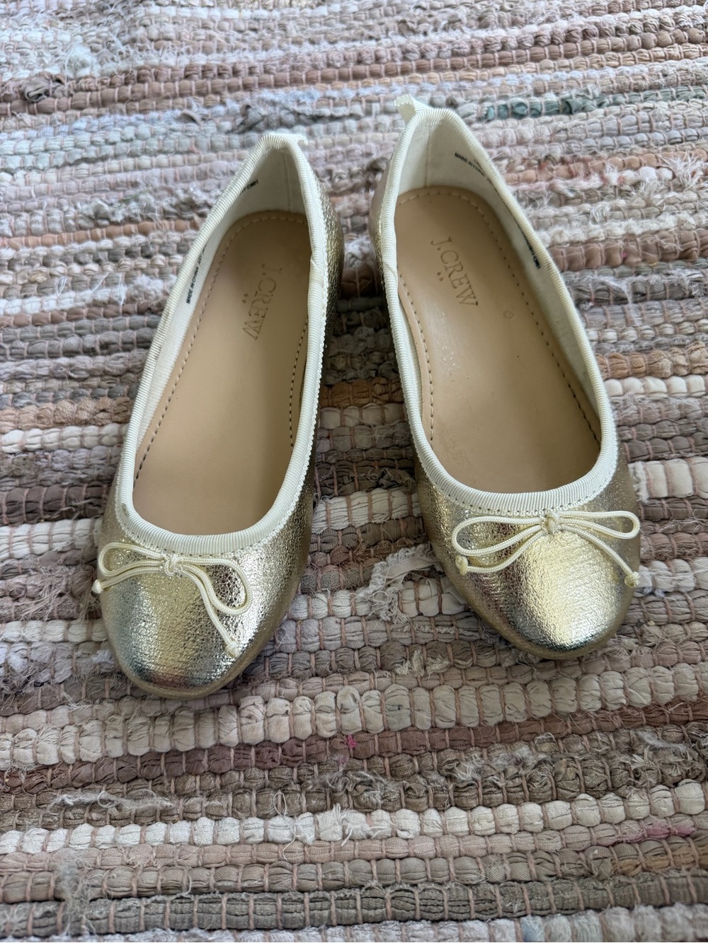 J.Crew Girls' Gold Ballet Flats, size 11